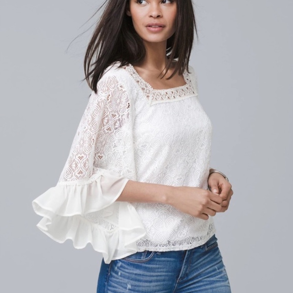 White House Black Market Lace Blouse